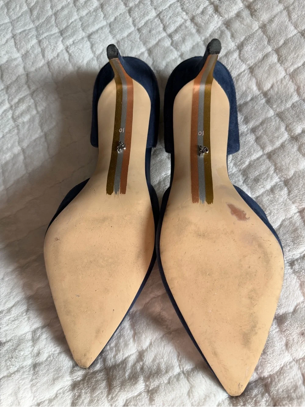 Sam Edelman Navy Suede Pointed D'Orsay Heels